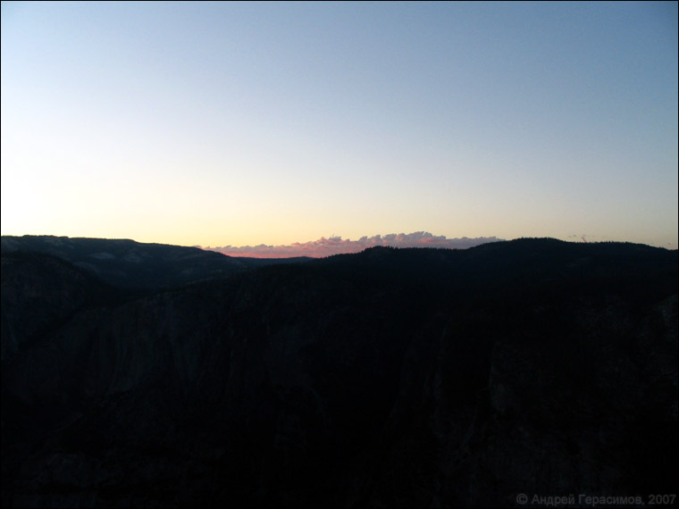 Закат солнца в Йосемити